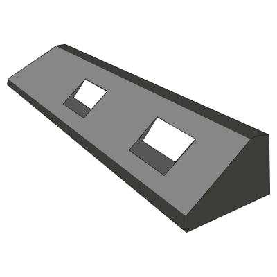 GAMMA Elastikbordstein schwarz, weiß reflektierend, 150/100/1250 mm, mit 4 Bohrungen und Befestigungsdübeln