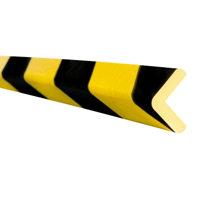 MORION Prallschutz, Winkelform, Kantenschutz 26/26 mm, gelb/schwarz, selbstklebend, Länge: 5000 mm