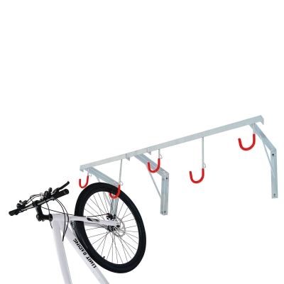 CITY-Wandhalter CIELO, 5 Plätze, B 350 x T 350 x L 1550 mm, feuerverzinkt, inklusive Montagematerial (unmontiert)