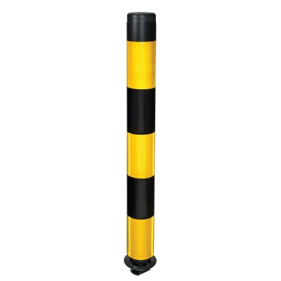 Leitzylinder FlexPin 100-TL, gelb reflektierende Folie, mit schwarzen Streifen, D 100 mm, H 1000 mm