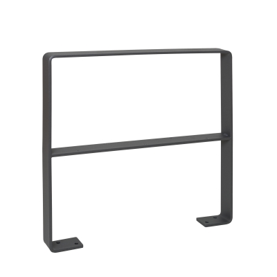 CITY-Anlehnbügel GILA, feuerverzinkt und beschichtet, aus gebogenem Flachstahl, mit Knieholm, H 800 x B 800 x T 70 mm, zum Aufdübeln