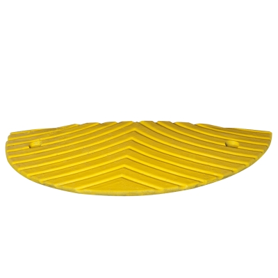 TOPSTOP-30-RE Fahrbahnschwelle, aus Recyclingmaterial, gelb, 1 Abschlusselement, 500/250/30 mm (L/B/H)