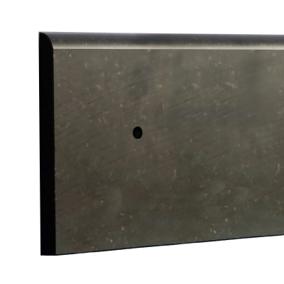MORION Schrammschutz, Recyclingmaterial, schwarz, 2060/150/10 mm, vorgebohrte Löcher mit Stopfen