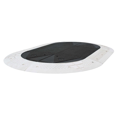 GAMMA Berliner Kissen oval, schwarz mit weißem Rand, 2.800 x 1.800 x 70 mm (L x B x H)