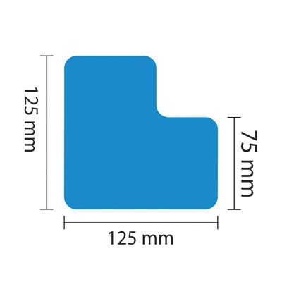 PROline-tape Bodenmarkierung L-Stück, selbstklebend, 25 Stück, Breite 75 mm, blau