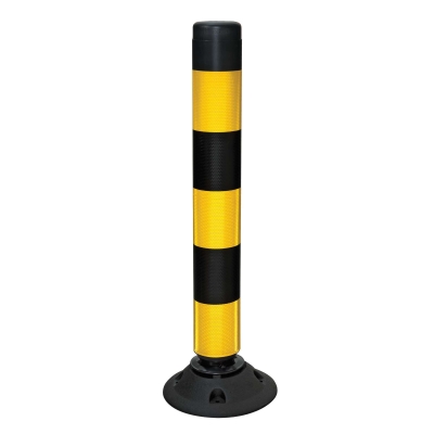 Leitzylinder FlexPin 76-TL, gelb reflektierende Folie, mit schwarzen Streifen, D 100 mm, H 760 mm