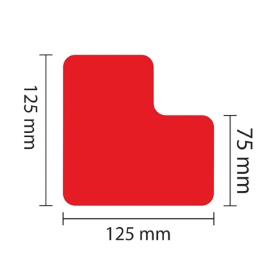 PROline-tape Bodenmarkierung L-Stück, selbstklebend, 25 Stück, Breite 75 mm, rot