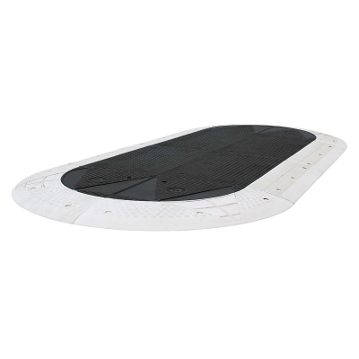 GAMMA Berliner Kissen oval, schwarz mit weißem Rand, 3.800 x 1.800 x 70 mm (L x B x H)