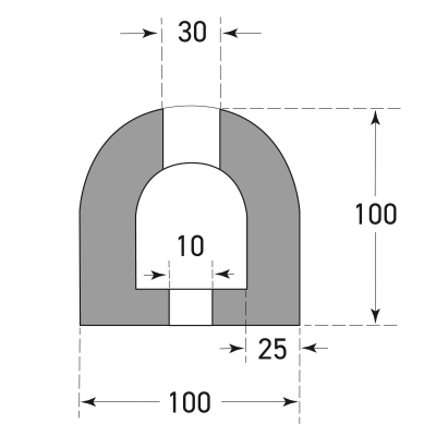 Anfahrpuffer, Laderampenschutz, Gummi, schwarz, L 900 x H 100 x T 100 mm, mit integrierter Stahlverstärkung, inklusive Befestigungsmaterial