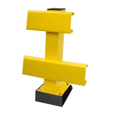 Federelement für BLACK BULL Rammschutz-Planke, für Standpfosten, Polyurethan, schwarz, H 50 x B 146 x T 166 mm