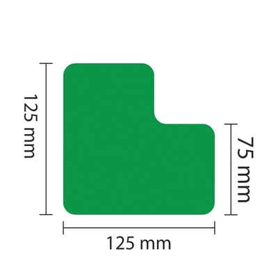 PROline-tape Bodenmarkierung L-Stück, selbstklebend, 25 Stück, Breite 75 mm, grün