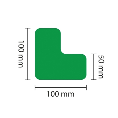 PROline-tape Bodenmarkierung L-Stück, selbstklebend, 25 Stück, Breite 50 mm, grün