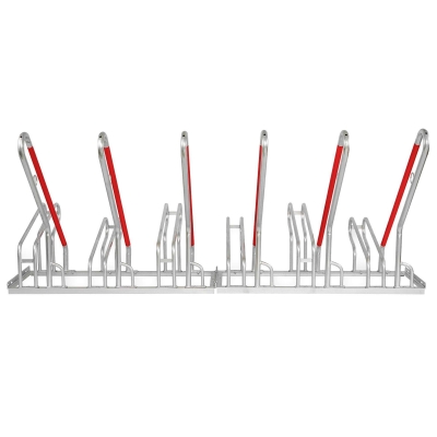 CITY-Fahrradständer HYBRID, 6 Einstellplätze, B 2100 x T 945 x H 800 mm, einseitiges Einstellen, feuerverzinkt, inklusive Montagematerial (unmontiert)