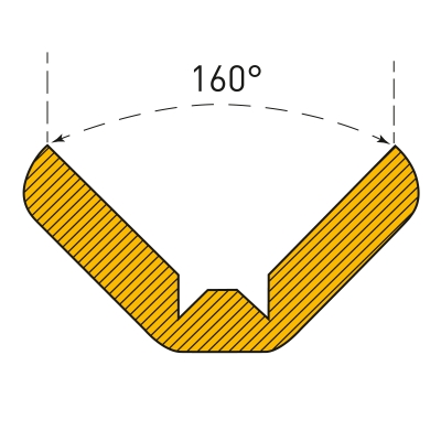 MORION Prallschutz, Winkelform, Kantenschutz 26/14 mm, gelb/schwarz, selbstklebend, Länge: 5000 mm