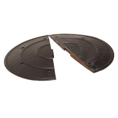 SafeRide 50, Fahrbahnschwelle, 1 Abschlußelement mit Nut, schwarz, 900/450/50 mm (L/B/H)