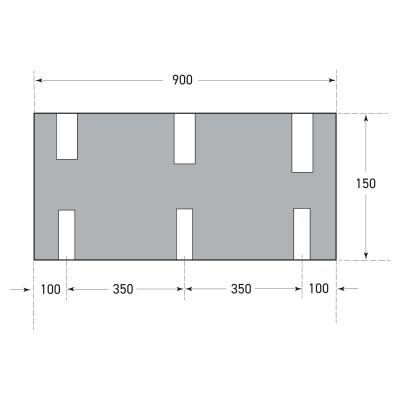 Anfahrpuffer, Laderampenschutz, Gummi, schwarz, L 900 x H 150 x T 150 mm, mit integrierter Stahlverstärkung, inklusive Befestigungsmaterial