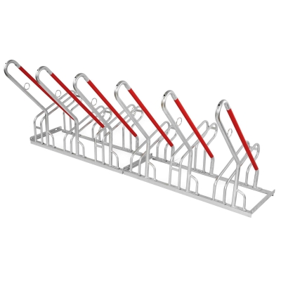 CITY-Fahrradständer HYBRID, 6 Einstellplätze, B 2100 x T 945 x H 800 mm, einseitiges Einstellen, feuerverzinkt, inklusive Montagematerial (unmontiert)
