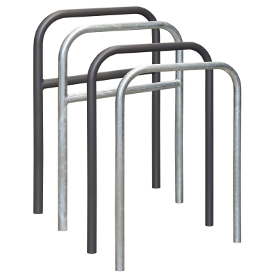 CITY-Anlehnbügel SPRINT, Rundrohr 48/2 mm, gebogen, ohne Knieholm, feuerverzinkt, zum Einbetonieren, Höhe: 1.100 mm, Breite: 800 mm