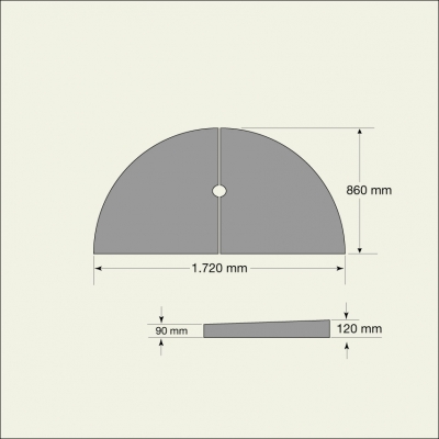 GAMMA Verkehrsinsel Innensegment 2-teilig, 200 cm