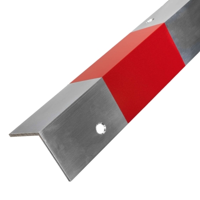 MORION Kantenschutz Aluminium, Winkelform, mit 3 Reflexringen, 50 x 50 mm, Länge 1000 mm