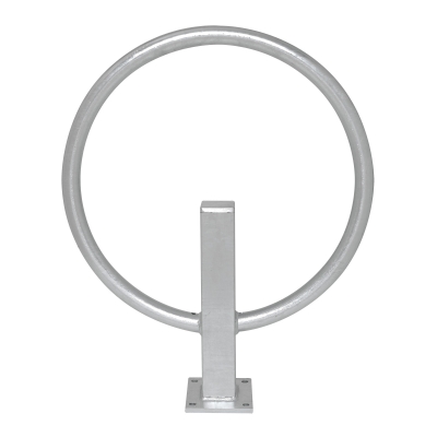 CITY-Anlehnbügel GIRO, Stahlrohr D 42 mm, Stahlfuss 70 x 70 mm, H x B 800 x 650 mm, zum Aufdübeln, feuerverzinkt