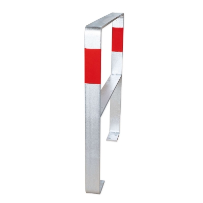 CITY Anlehnbügel GILA, zum Aufdübeln, gebogener Flachstahl, feuerverzinkt, mit Knieholm, mit Reflexstreifen