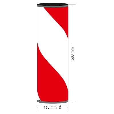 GAMMA Warnsäule, Ø160mm, Höhe 500mm, 626-20 - linksweisend, Reflexfolie RA2