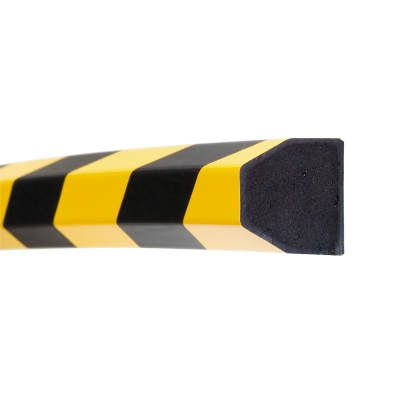 MORION Prallschutz, Trapezform, Flächenschutz 40/40 mm, gelb/schwarz, magnetisch, Länge: 1000 mm