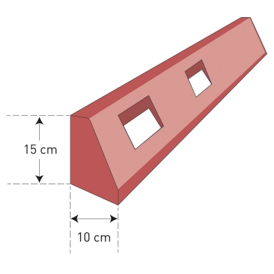 GAMMA Elastikbordstein rotbraun, weiß reflektierend, 150/100/1250 mm, mit 4 Bohrungen und Befestigungsdübeln