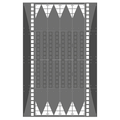 GAMMA Plateau-Kissen, SET A, schwarz, B x L x H 2700 x 4000 x 75 mm, 24 Elemente, inkl. Befestigungsmaterial