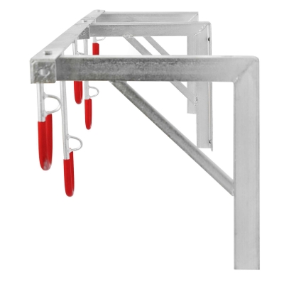 CITY-Wandhalter CIELO, 5 Plätze, B 350 x T 350 x L 1550 mm, feuerverzinkt, inklusive Montagematerial (unmontiert)