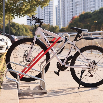 CITY-Fahrradständer HYBRID, 2 Einstellplätze, B 700 x T 945 x H 800 mm, einseitiges Einstellen, verzinkt, inklusive Montagematerial (unmontiert)