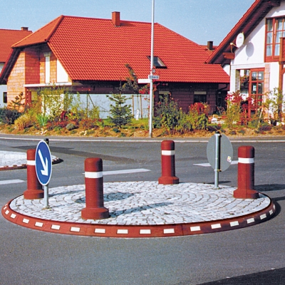 GAMMA Elastikbordstein, Endelement flach, rotbraun, Höhe: 100 mm, mit Befestigungsdübel
