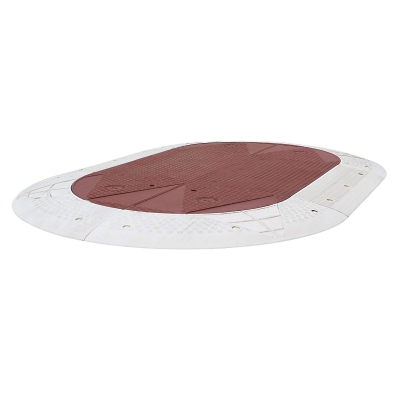 GAMMA Berliner Kissen oval, rot mit weißem Rand, 2.800 x 1.800 x 70 mm (L x B x H)