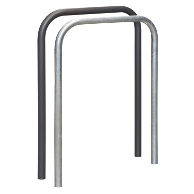 CITY-Anlehnbügel SPRINT, Rundrohr 48/2 mm, gebogen, ohne Knieholm, feuerverzinkt, zum Einbetonieren, Höhe: 1.100 mm, Breite: 800 mm