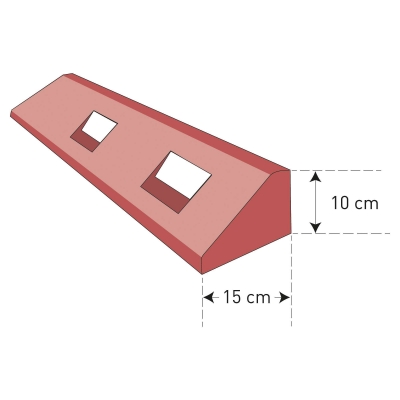 GAMMA Elastikbordstein rotbraun, weiß reflektierend, 150/100/1250 mm, mit 4 Bohrungen und Befestigungsdübeln