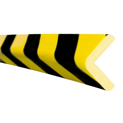 MORION Prallschutz, Winkelform, Kantenschutz 47/47 mm, gelb/schwarz, selbstklebend, Länge: 5000 mm
