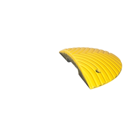 TOPSTOP-5-RE Fahrbahnschwelle, aus Recyclingmaterial, gelb, 1 Abschlusselement mit Nut, 500/250/70 mm (L/B/H)