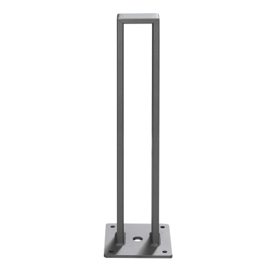 CITY-Anlehnbügel VeloRama, Stahl, feuerverzinkt und in DB703 beschichtet, Pfosten: H 810 x B 125 x B 125 x T 80 mm, mit Aussparung zur Ketten- oder Schlossdurchführung, zum Aufdübeln