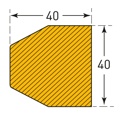 MORION Prallschutz, Trapezform, Flächenschutz 40/40 mm, gelb/schwarz, magnetisch, Länge: 1000 mm