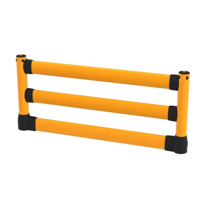 BLACK BULL FLEX+ Rammschutz-Geländer L-Line mit Unterfahrschutz, Polymer, schwarz/gelb, Starter-Set, inkl. Befestigungsmaterial