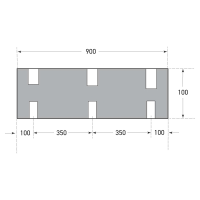 Anfahrpuffer, Laderampenschutz, Gummi, schwarz, L 900 x H 100 x T 100 mm, mit integrierter Stahlverstärkung, inklusive Befestigungsmaterial