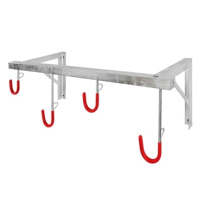 CITY-Wandhalter CIELO, 4 Plätze, B 350 x T 350 x L 1200 mm, feuerverzinkt, inklusive Montagematerial (unmontiert)