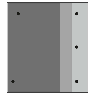 GAMMA Berliner Kissen EU, Randelement, 90/100/6,5 cm, schwarz, mit Befestigungszubehör