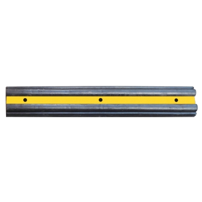 Anfahrpuffer, Laderampenschutz, Gummi, gelb-schwarz, L 1.000 x H 160 x T 50 mm, inklusive Befestigungsmaterial (3 x Durchsteckanker M8 x 120 mm)