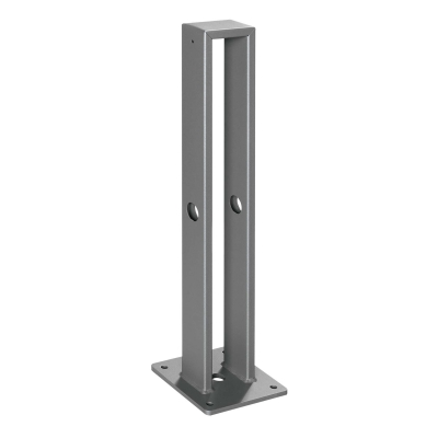 CITY-Anlehnbügel VeloRama, Stahl, feuerverzinkt und in DB703 beschichtet, Pfosten: H 810 x B 125 x B 125 x T 80 mm, mit Aussparung zur Ketten- oder Schlossdurchführung, zum Aufdübeln