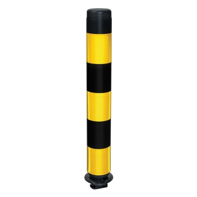 Leitzylinder FlexPin 76-TL, gelb reflektierende Folie, mit schwarzen Streifen, D 100 mm, H 760 mm