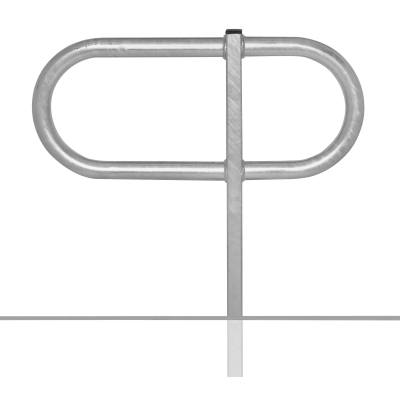 CITY-Anlehnbügel TOUR, Stahlrohr D 48 mm, Stahlfuss 160 x 140 mm, H x B 1100 x 820 mm, zum Einbetonieren, feuerverzinkt