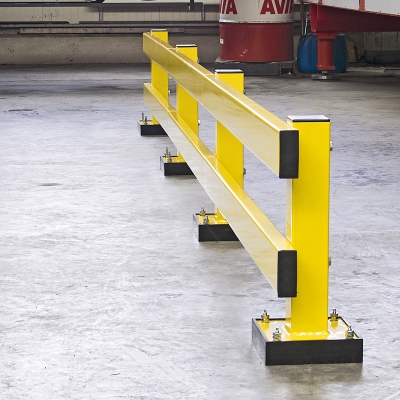 Federelement für BLACK BULL Rammschutz-Planke, für Standpfosten, Polyurethan, schwarz, H 50 x B 146 x T 166 mm