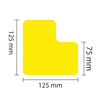 PROline-tape Bodenmarkierung L-Stück, selbstklebend, 25 Stück, Breite 75 mm, gelb
